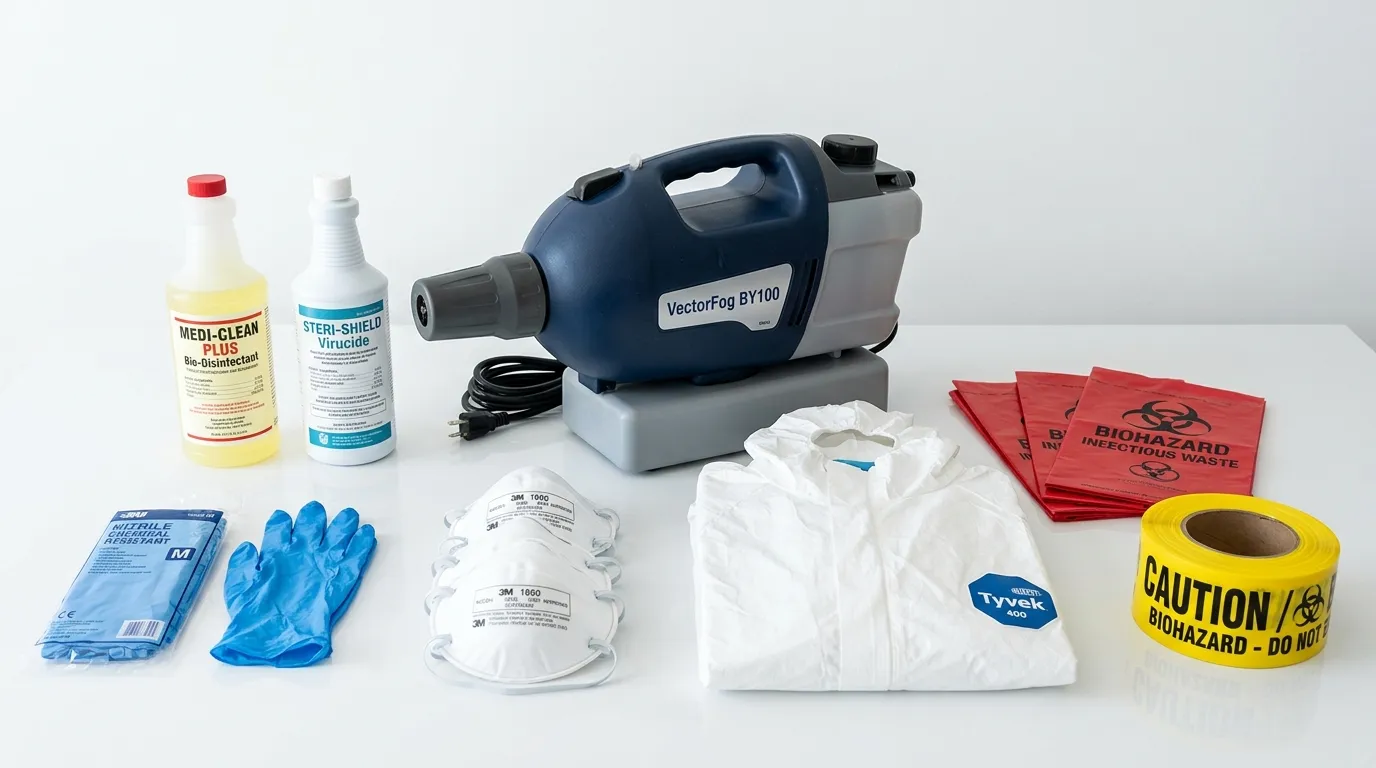 Professional biohazard remediation crew working in Roxbury Crossing