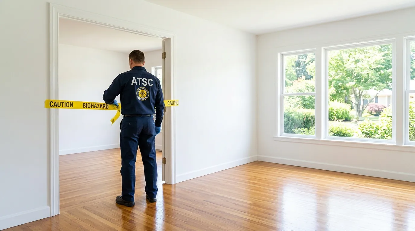 Certified biohazard cleanup crew performing Decomposition Cleanup in Roxbury Crossing
